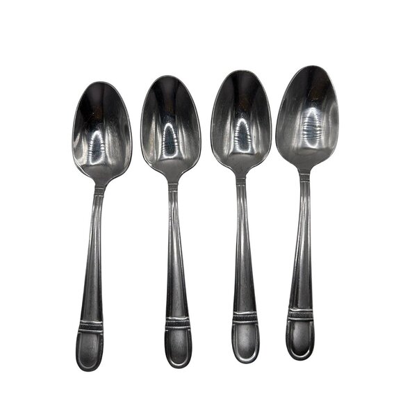4 Oneida Colonnade teaspoons stainless steel frosted handle glossy flatware - Picture 1 of 3
